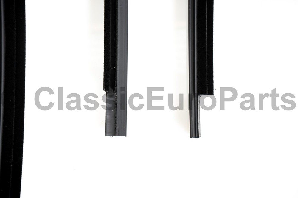 Front Rear side window outer seals weatherstrip scraper for BMW E30 Convertible