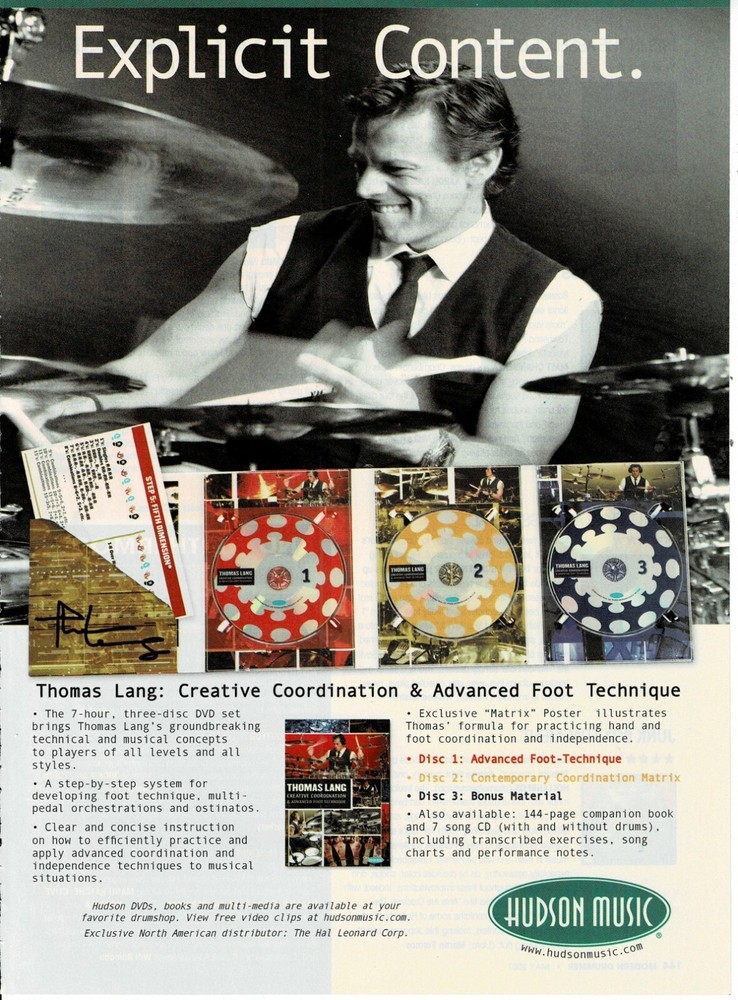 HUDSON MUSIC - THOMAS LANG - 2007 Print Advertisement