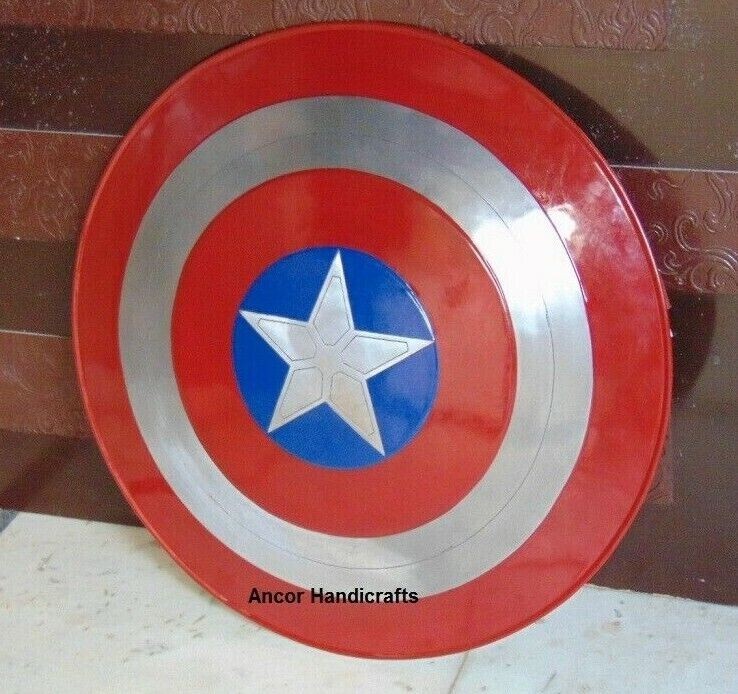 Captain America REPLICA Shield Round Shield Star Pattern Emerged Medieval 24"
