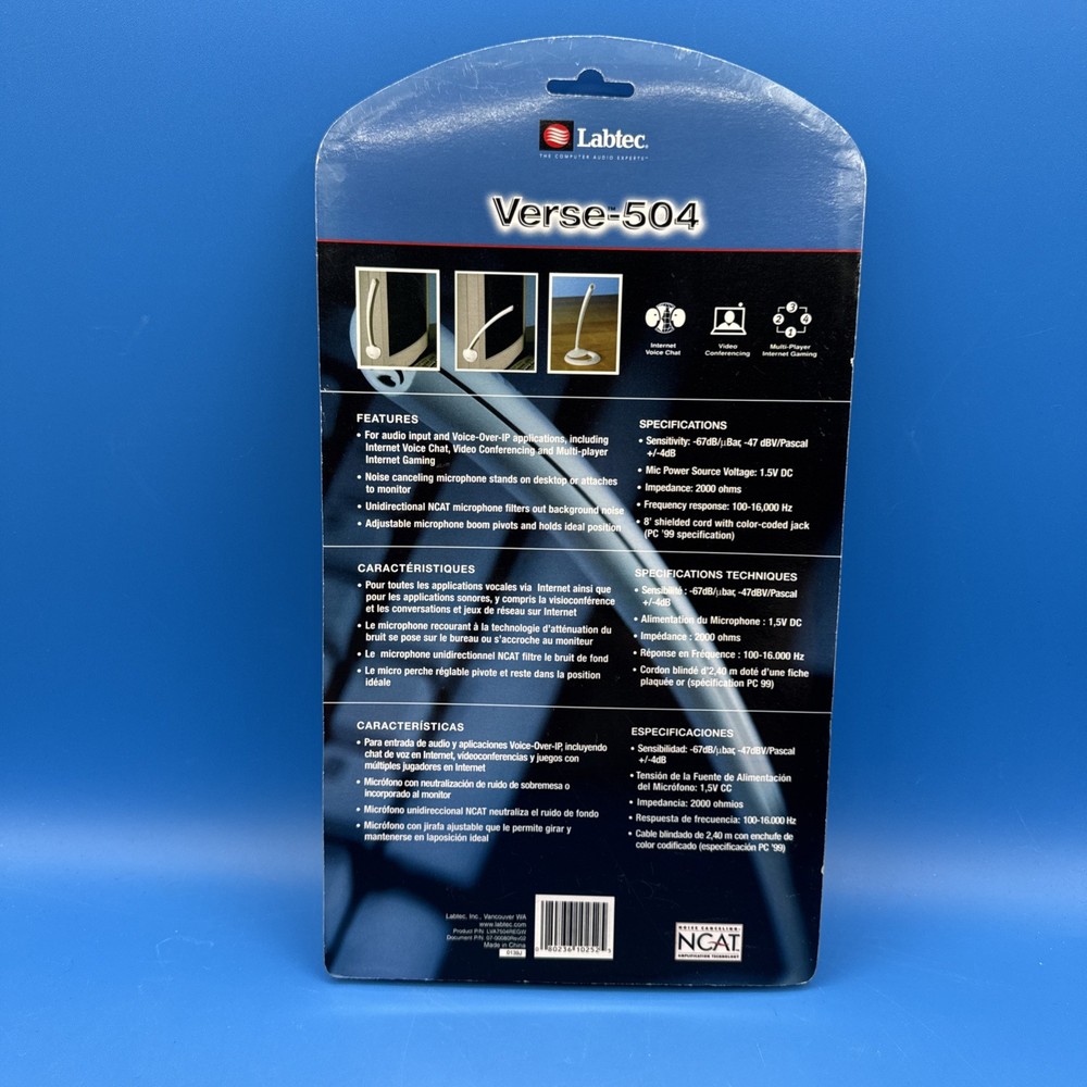 Labtec Verse-504 Desk Microphone for PC Voice Access Sealed