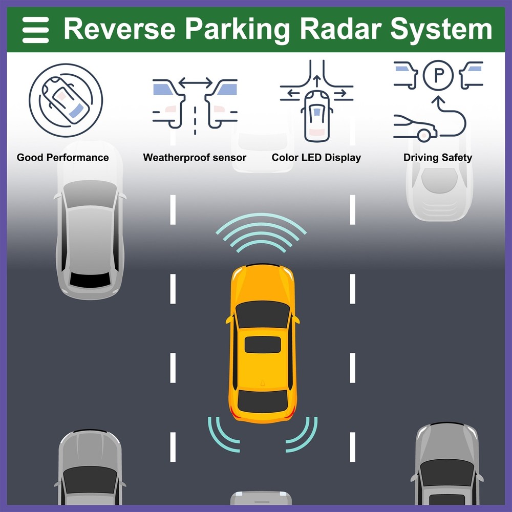 Car Auto Vehicle Reverse Backup Radar System Front 8Pcs