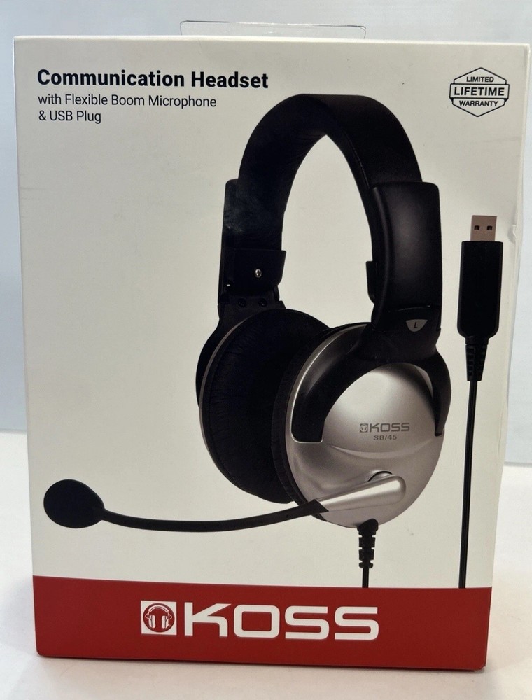Koss Communication Headset Boom Microphone & USB Plug SB45-USB