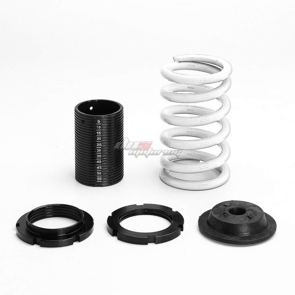WHITE ADJUSTABLE 1-4" BLACK PERCH SUSPENSION COILOVER SPRING FOR 88-00 EG EK DC