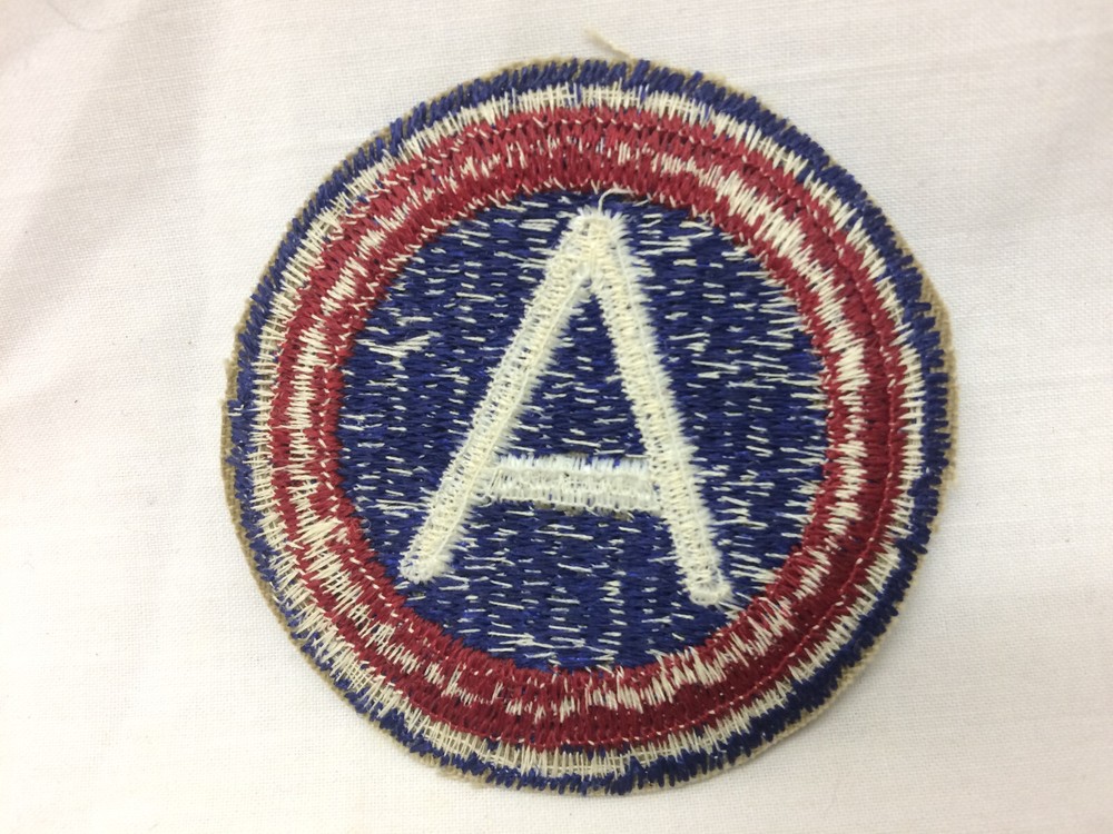 Vintage Military Patch 3rd Army Blue Border Variant Thick Red Ring White Back