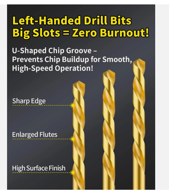 LINGIGAOUT 16PCS Screw Extractor Set with Left Handed Drill Bits Easy Black