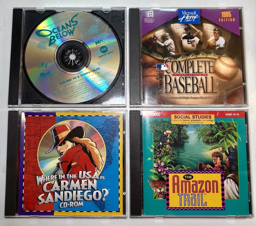 4 Old Vintage Pc CD Rom Mac IBM Microsoft Windows Macintosh MPC Games Media CDs
