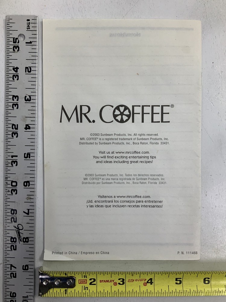 User Manual Mr Coffee Models TF4 & TF5 PreownedBookCom PreownedKitchenCom