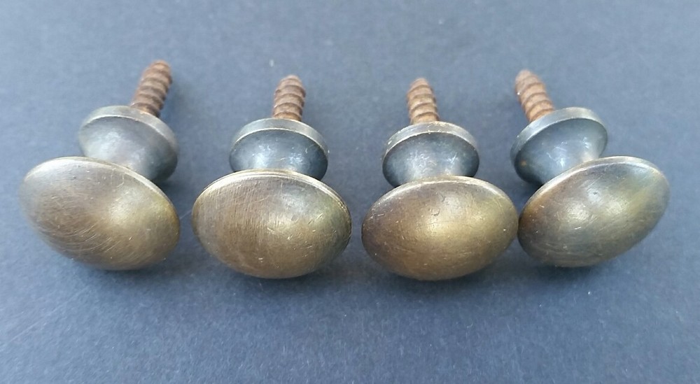 4 Solid Brass Barrister Bookcase 5/8" Round Knobs Handles Stacking Bookcase #K2