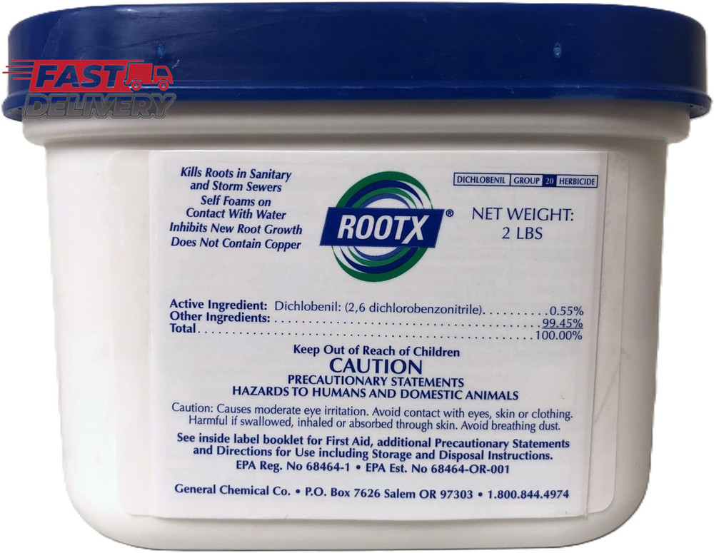 Rootx - 2 LB. JAR (No Funnel/Applicator) Foaming Root Control for Sewer Lines an