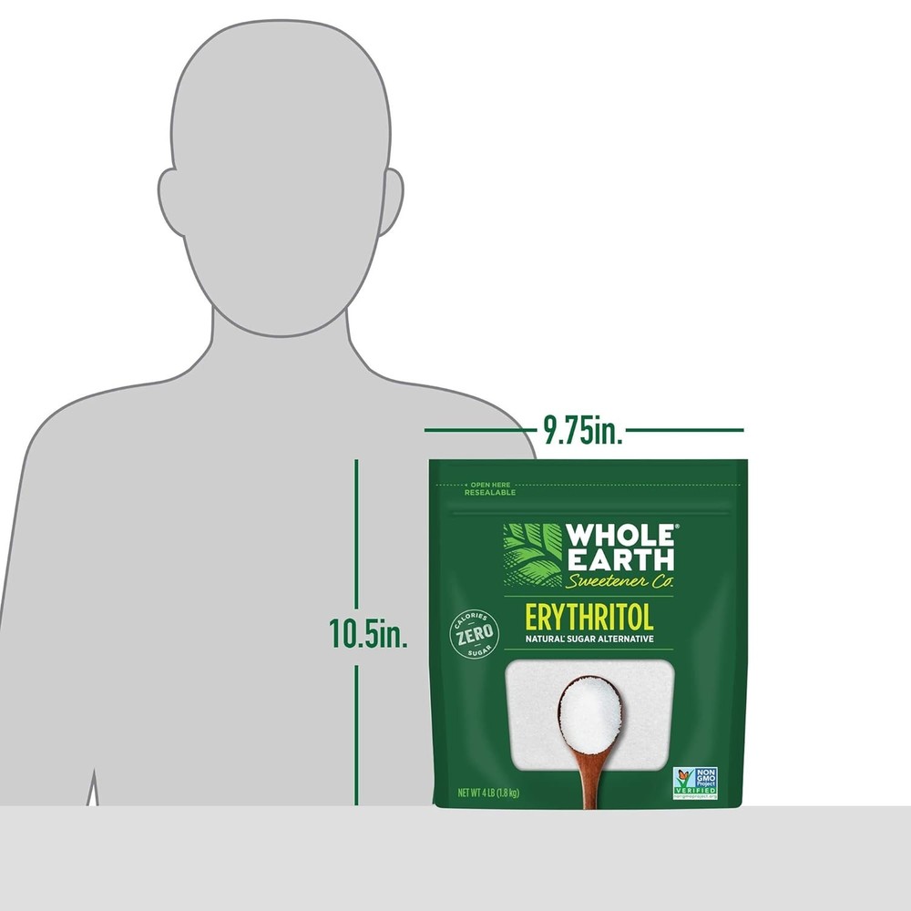 100 Percent Erythritol Zero Calorie Sugar Alternative 4 Pound Bag