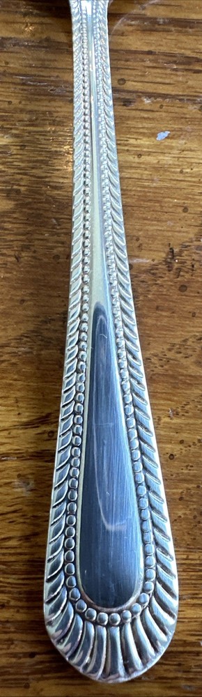 WALLACE Wickham Deep Silverplate Serving Sugar Spoon Flatware Fan Bead 6”