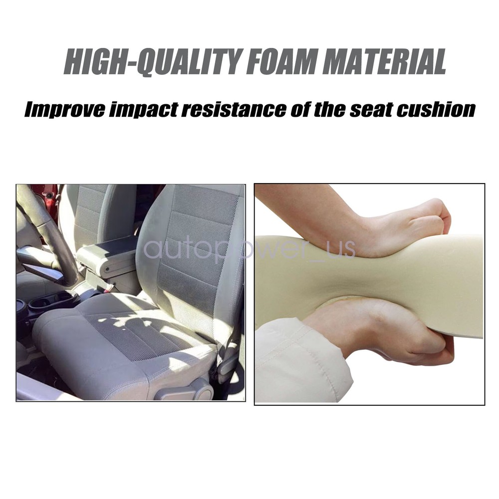 For 2011 2012 Jeep Wrangler Driver + Passenger Bottom Replacement Foam Cushion