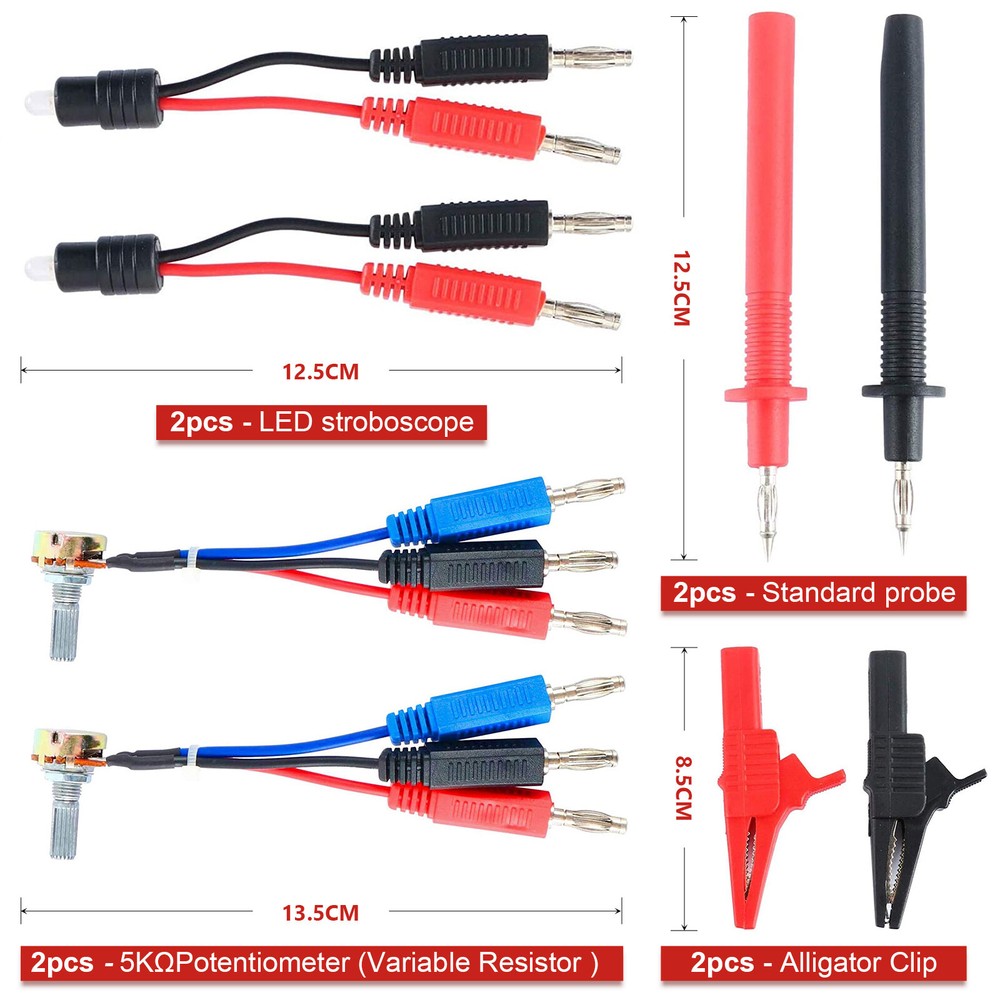 92PCS Multimeter Test Leads Kit Electronic Tool With Alligator Clip Probe Device