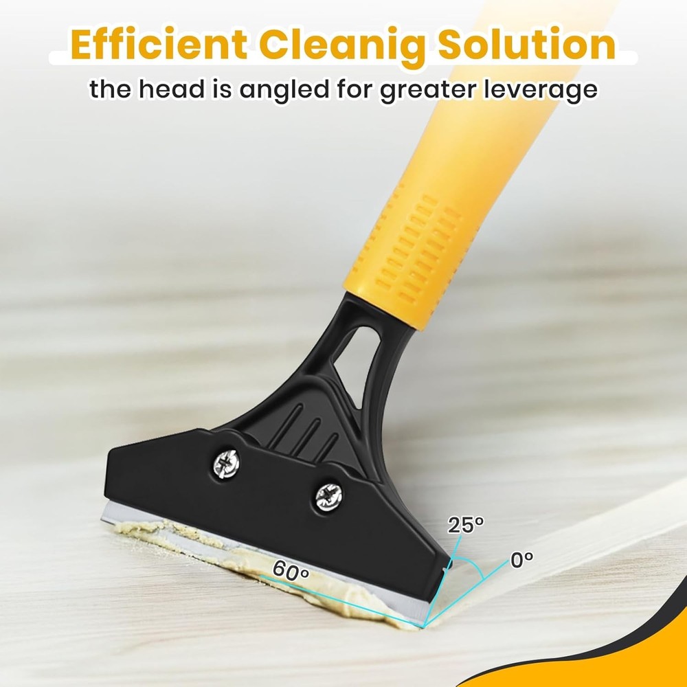 Heavy Duty Floor Scraper with 44.5” long handle, 4” Scraper Tool with 10 Rep