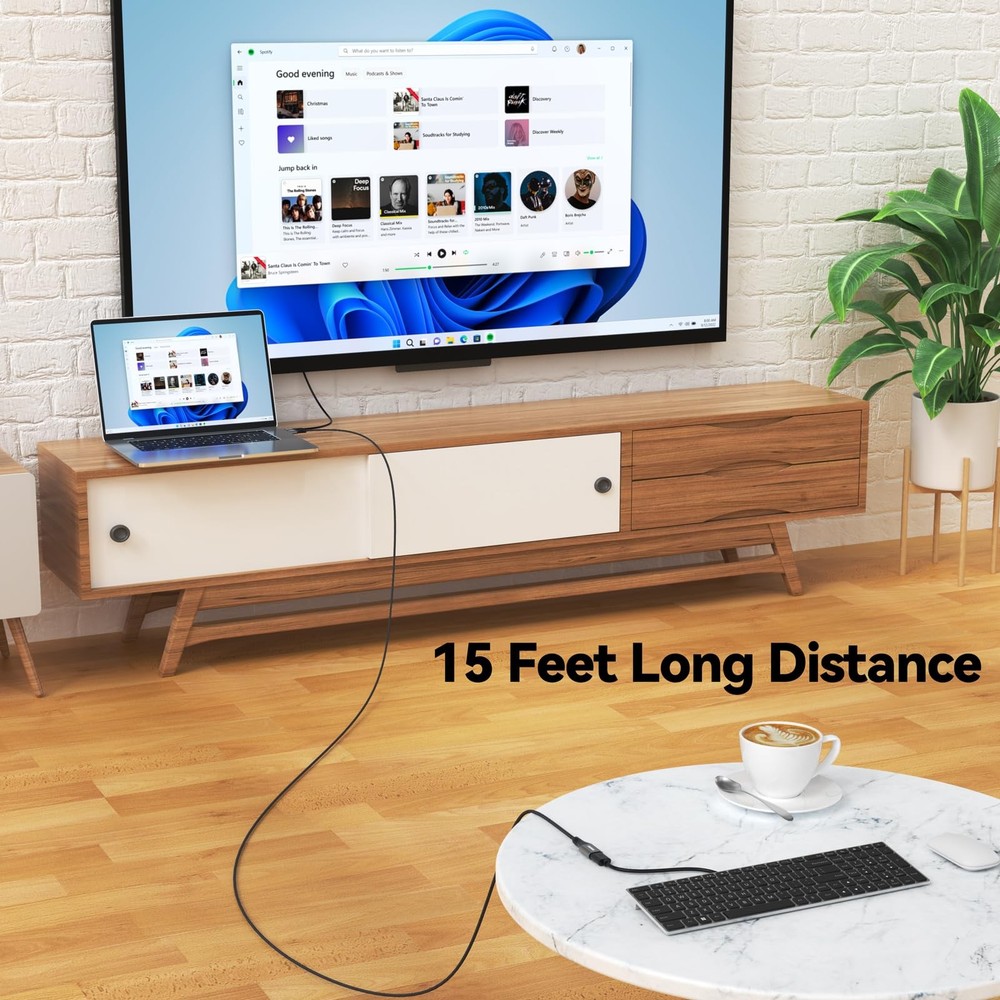 USB Extension Cable 15 ft Long, Type A 3.0 Extender 5Gbps Data 15 Feet