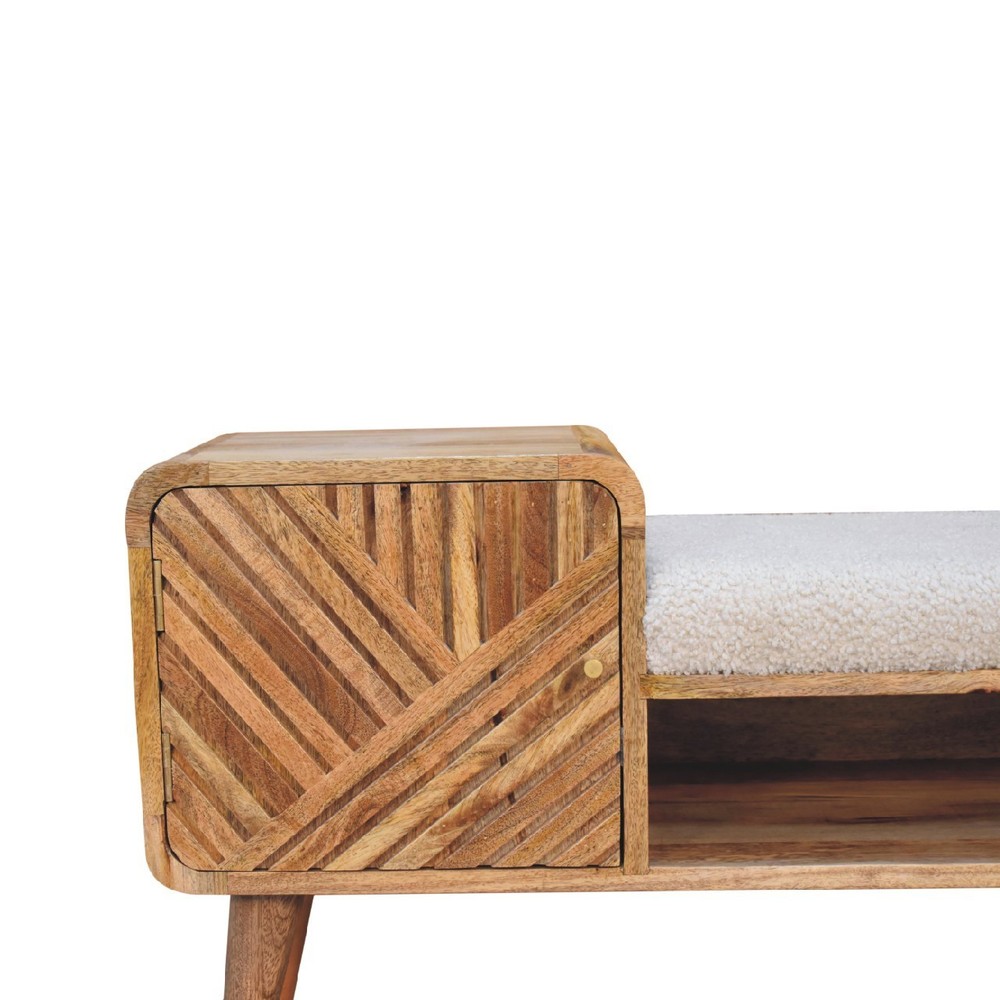 Oak-ish Solid Wood Hallway Bench