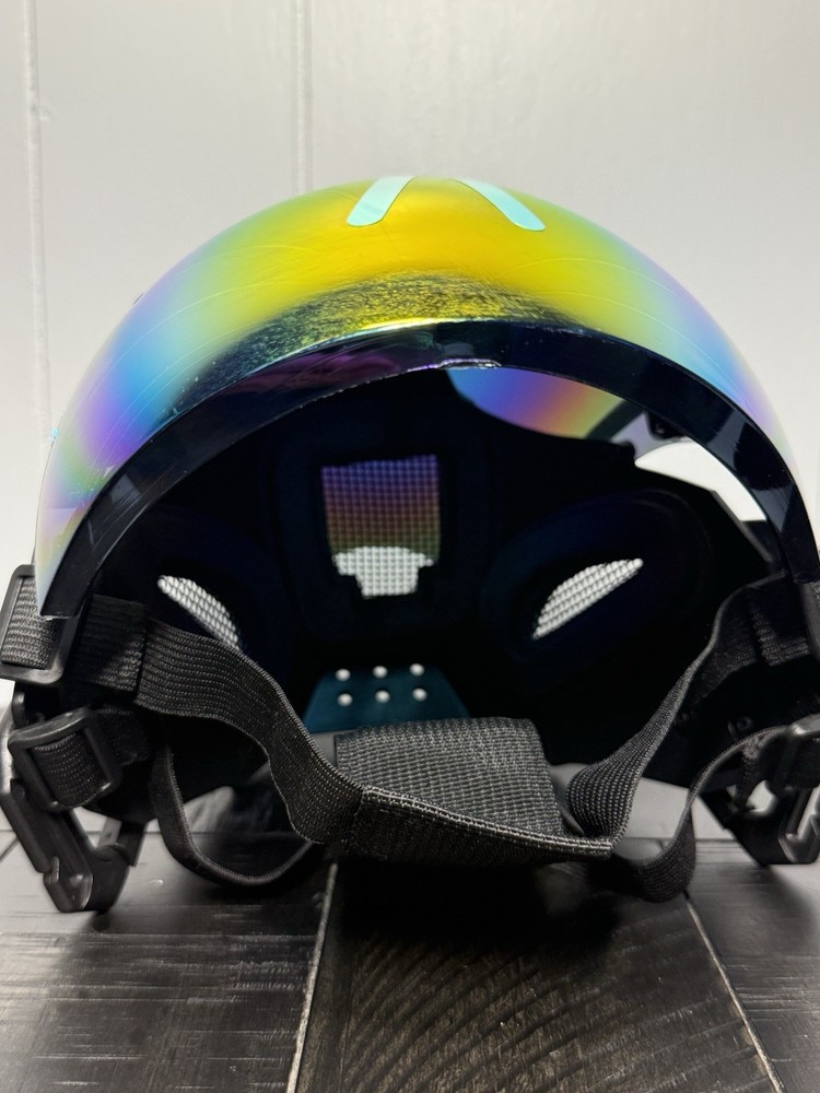 Black Iridescent Cyberpunk Helmet/Mask with Adjustable Fitting Visor