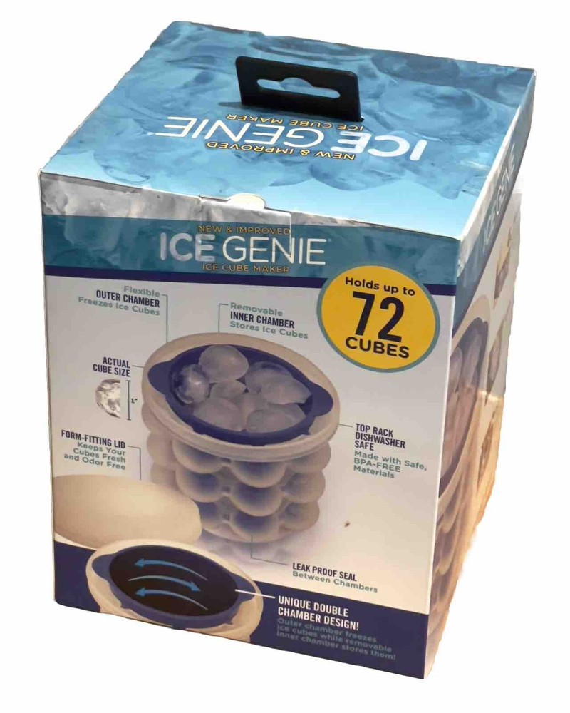 The Original ICE GENIE Ice Cube Maker Freezer Space Saving Hold 72 Cube