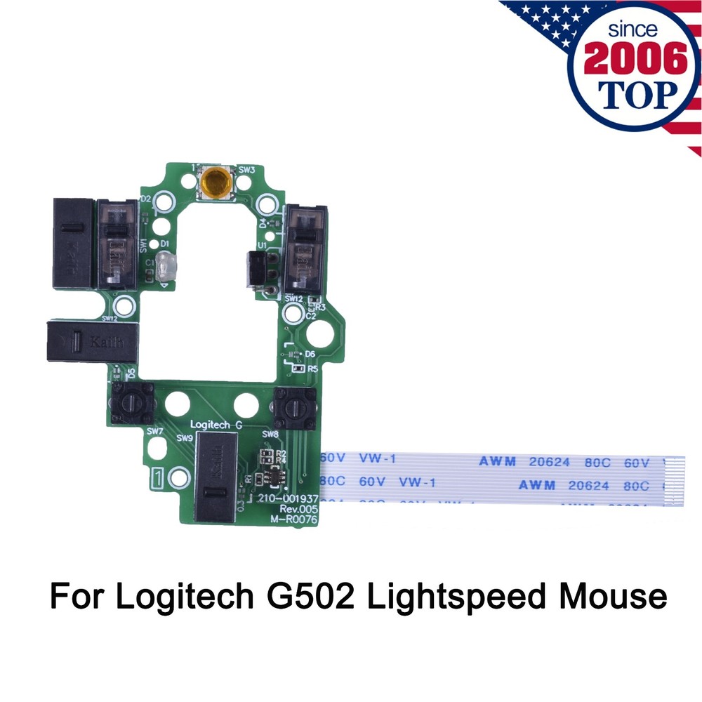 Mouse Switch Button Board Motherboard + Feet for Logitech G502 Lightspeed Mouse