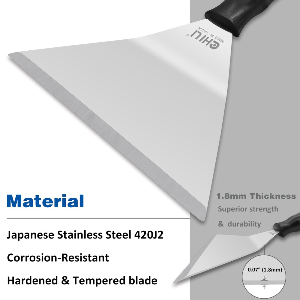 7 Bent Stainless Steel Chisel Pole Scraper Overhead Paint Scraper For Wallpa...