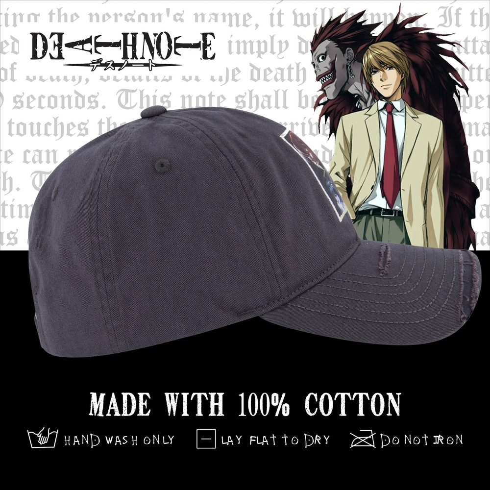 Death Note Hat, Adjustable Baseball Cap with Curved Brim, One Size
