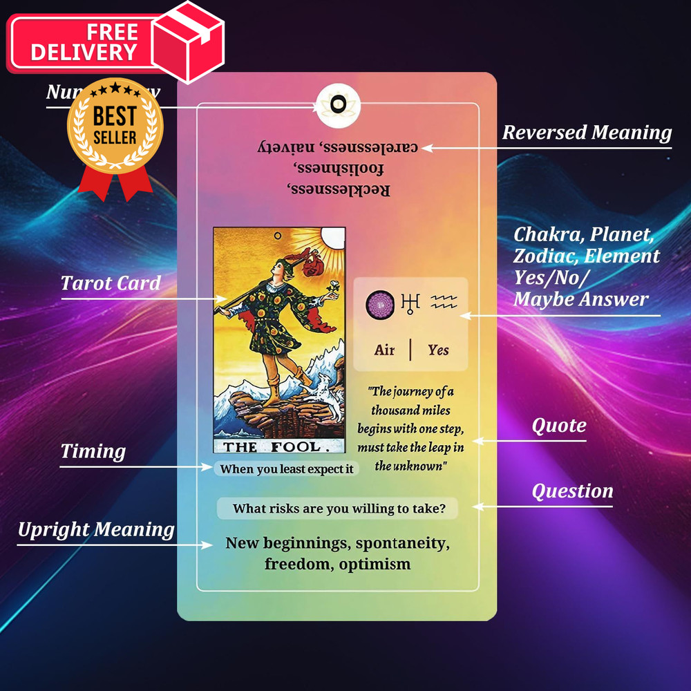 Tarot Cards for Beginners with Guide Book, Medium, Colorful