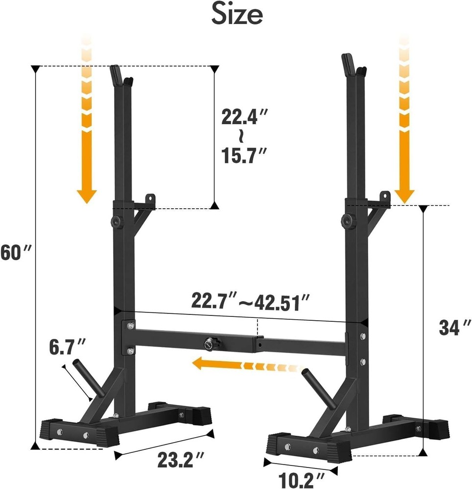 Adjustable Squat Rack Stand Home Gym