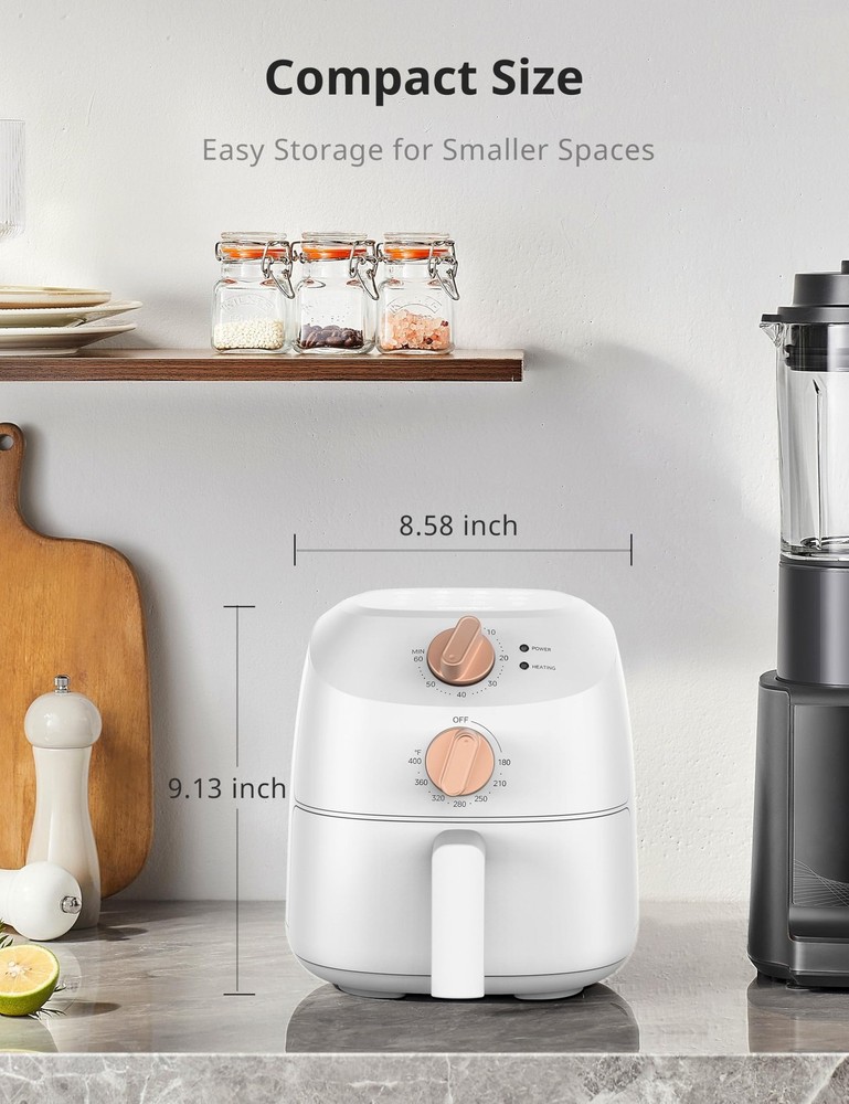 COMFEE' Compact 2.1 Quart Air Fryer with 12 Menu Options, Adjustable Timer & ...