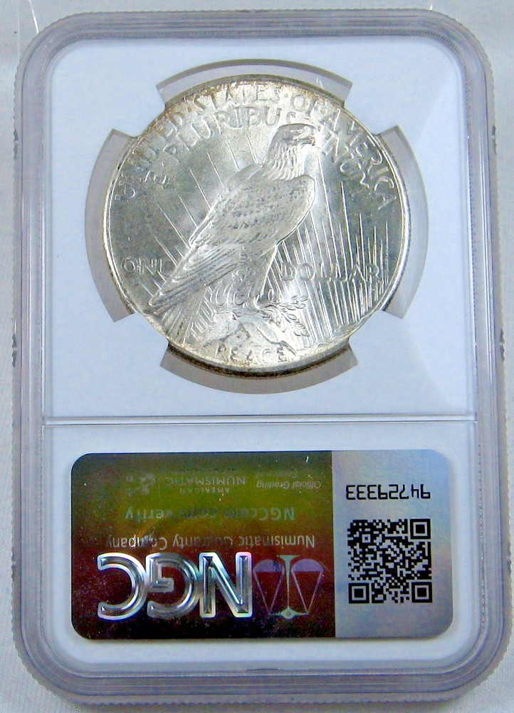1925 PEACE DOLLAR $1 NGC MS63 BLAST WHITE STRONG VIBRANT LUSTER SHARP DETAILS