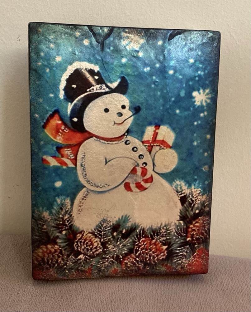 Sid Dickens Memory Tile, T-612 Snowman - SIGNED - RETIRED - NEW (26-)