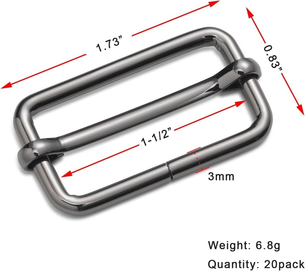 Sturdy Adjustable Slide Buckles, 20 Pack, Ideal for Bags & Backpacks