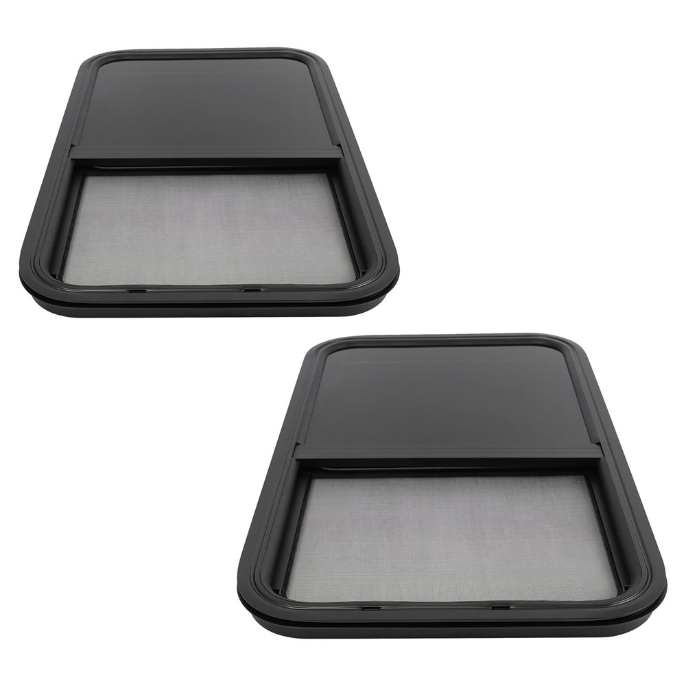 2 PCS RV Window,Modern Black Rectangular RV Windows, RV Vertical Slide Window