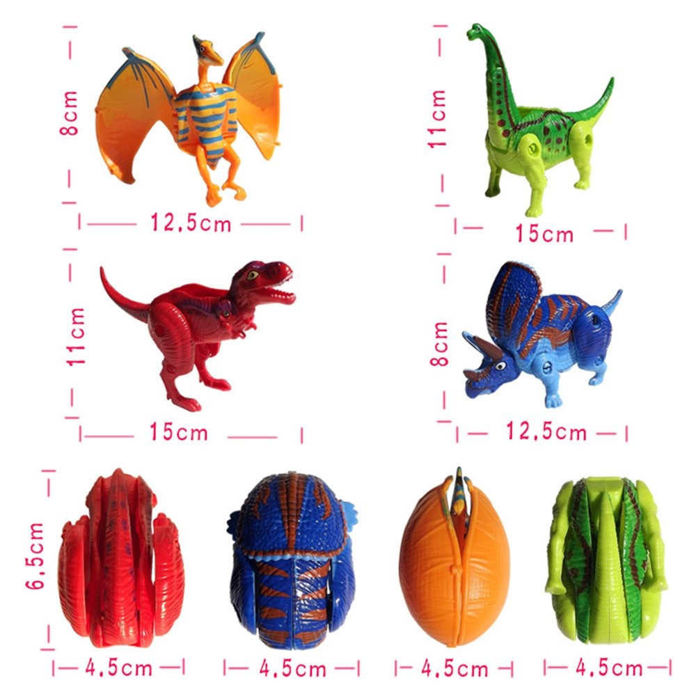 4 Pack Different Hatching Eggs Dinosaur 1 Count (Pack of 4), Random Color