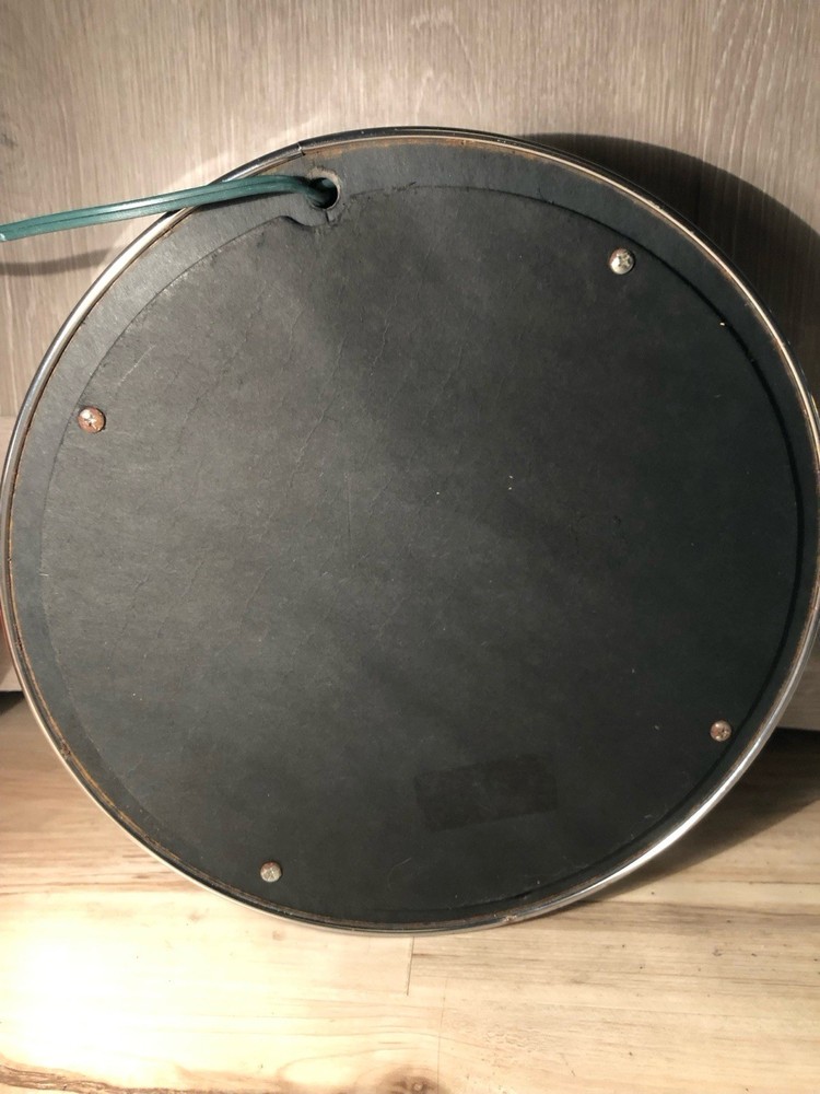 Vintage Mid Century Round Chrome Infinity Mirror Light