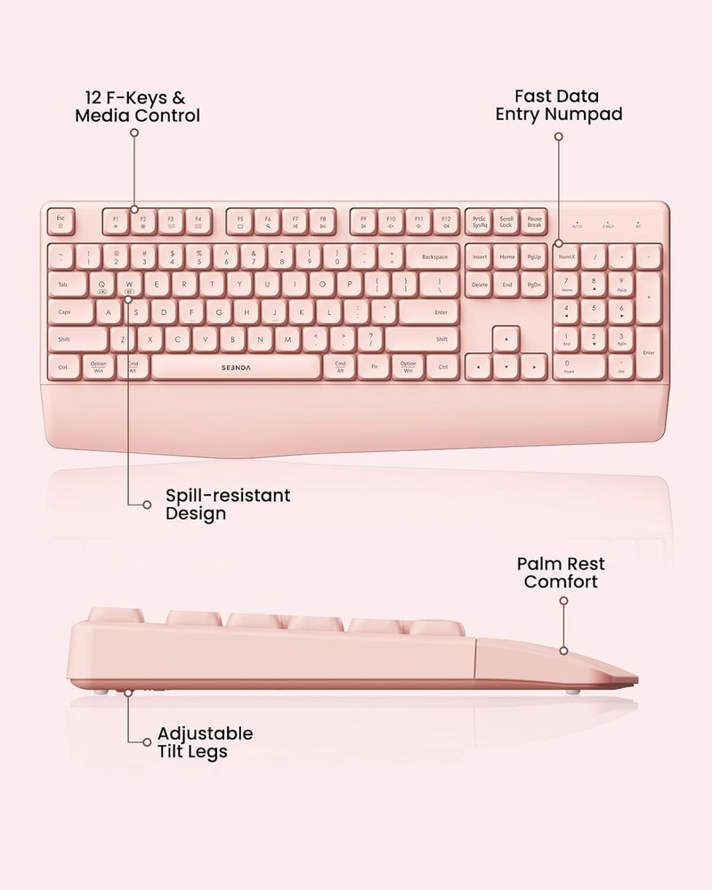 Seenda COE200 Wireless & Bluetooth Keyboard & Mouse USB+Bluetooth Multi-Device
