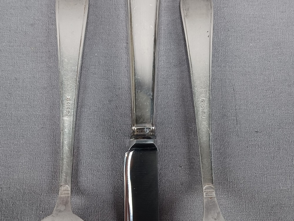 Jakob Grimminger German 835 Silver & Rostfrei Knife Fork & Spoon Set