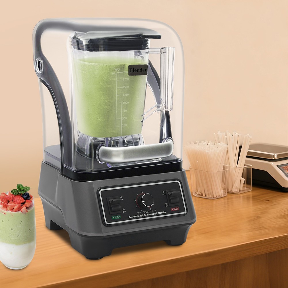 Multifunctional Blending Machine w/Thick Shield Commercial Blender Speed Control
