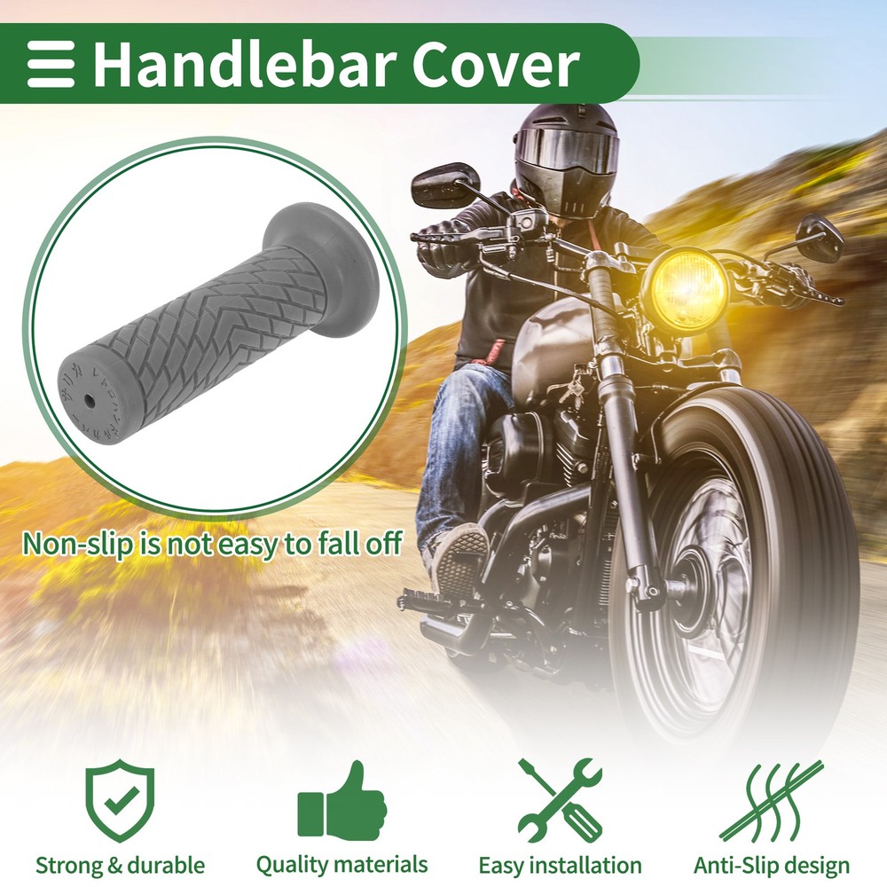 Motorcycle Knobs 7/8" 22mm Dark Grey TPU Handlebar Cover