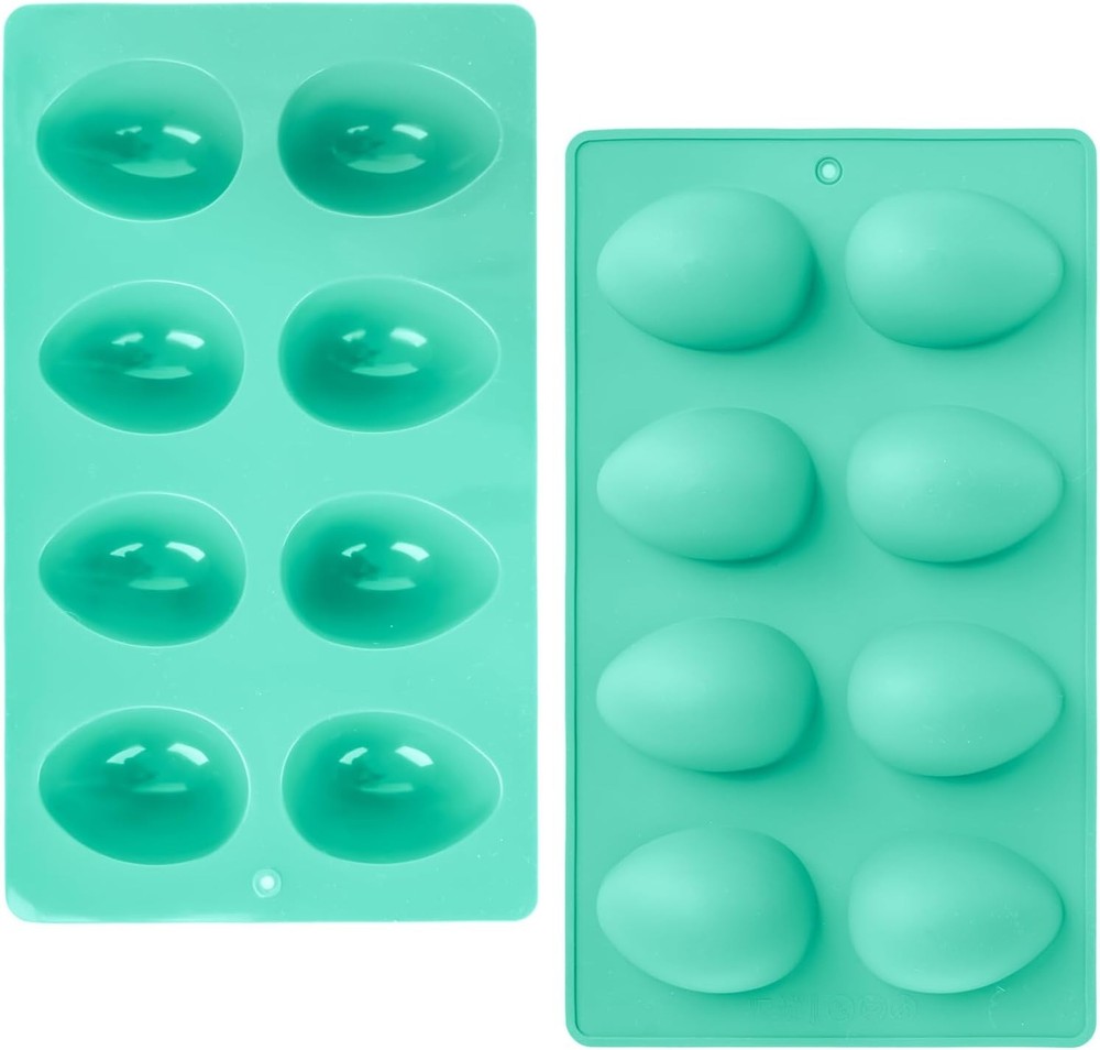 2Pcs 8-Cavity Silicone Easter Egg Molds, Egg Shaped Cake Pop Mold, Baking Suppli