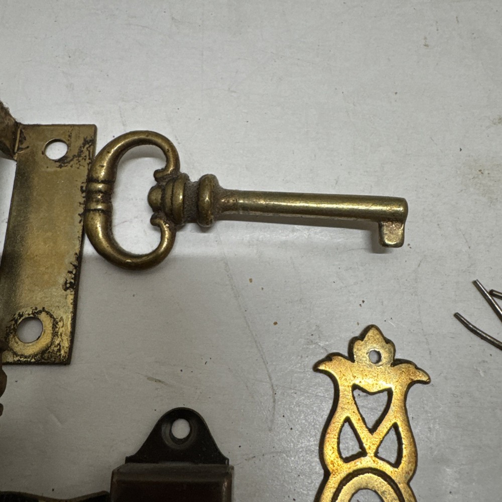 Seth Thomas GRANDFATHER CLOCK VINTAGE HARDWARE SET HINGES LOCK