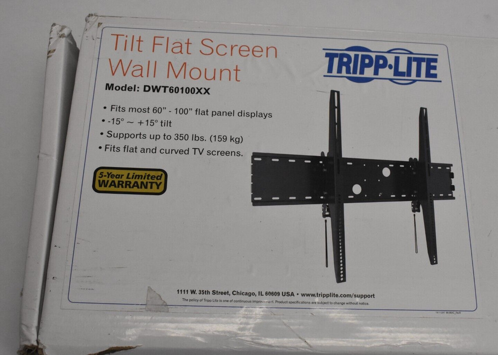 Tripp Lite Tilt Wall Mount For 60" To 100" TVs Monitors Flat Panel Display
