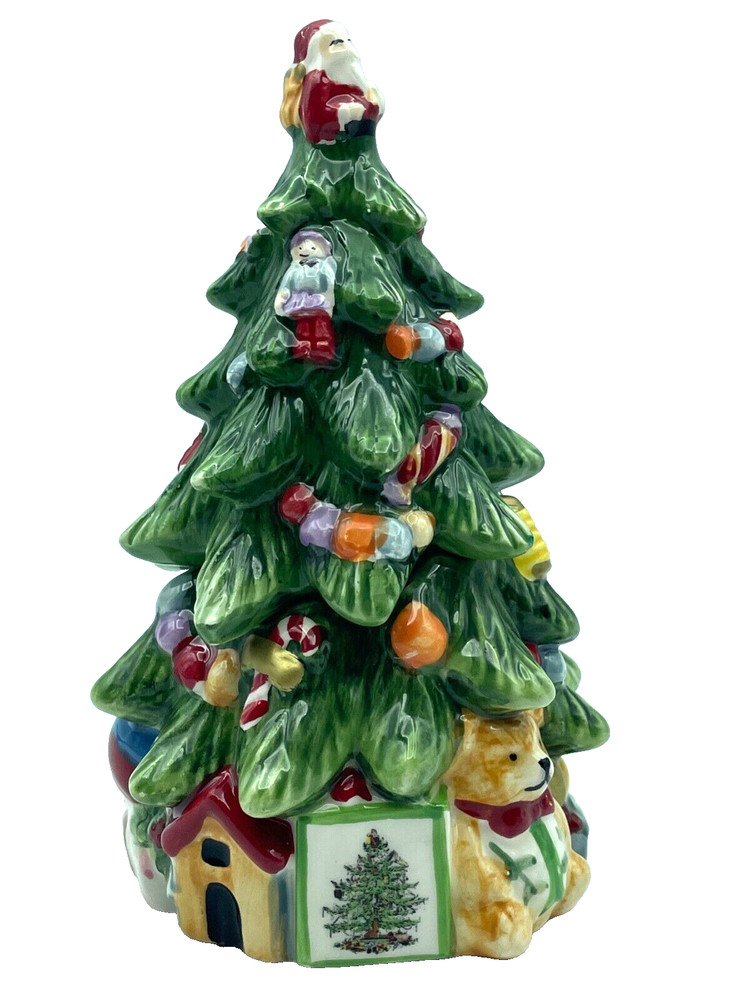 Spode figural Christmas Tree Candy trinket Jar Small 7" 250th Anniversary