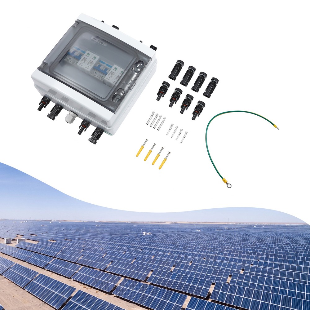 2 Strings Solar Combiner Box FIT Solar Panel Disconnect Switch Circuit Breaker