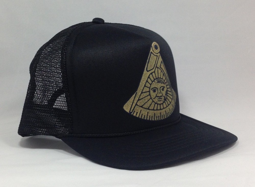 Masonic Past Master Trucker Style Cap No Square - Black