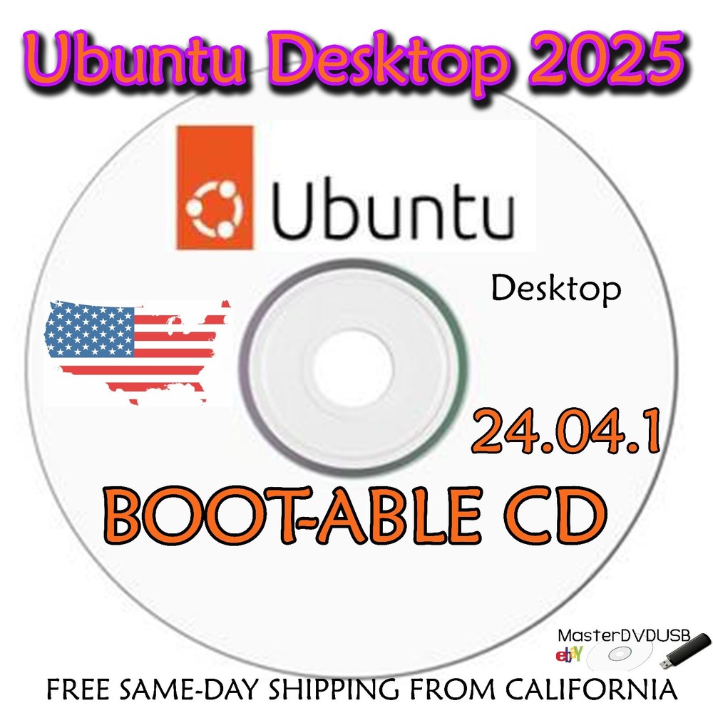 Ubuntu 24.04.1 LTS Edition - Bootable Live DVD - 64-bit - Secure & Robust OS!