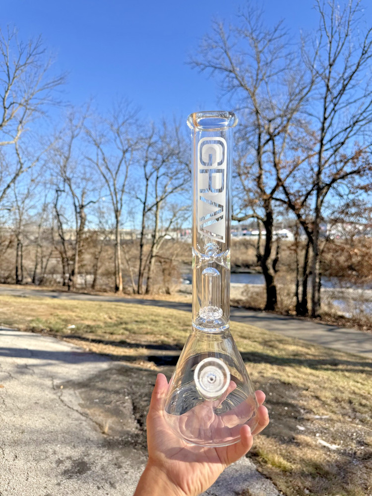 14-inch Grav Water Pipe Single Perc Beaker Style Bong