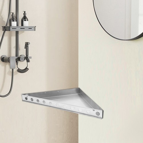 Premium Stainless Steel Corner Shower Shelf - Space-Saving Triangular Design