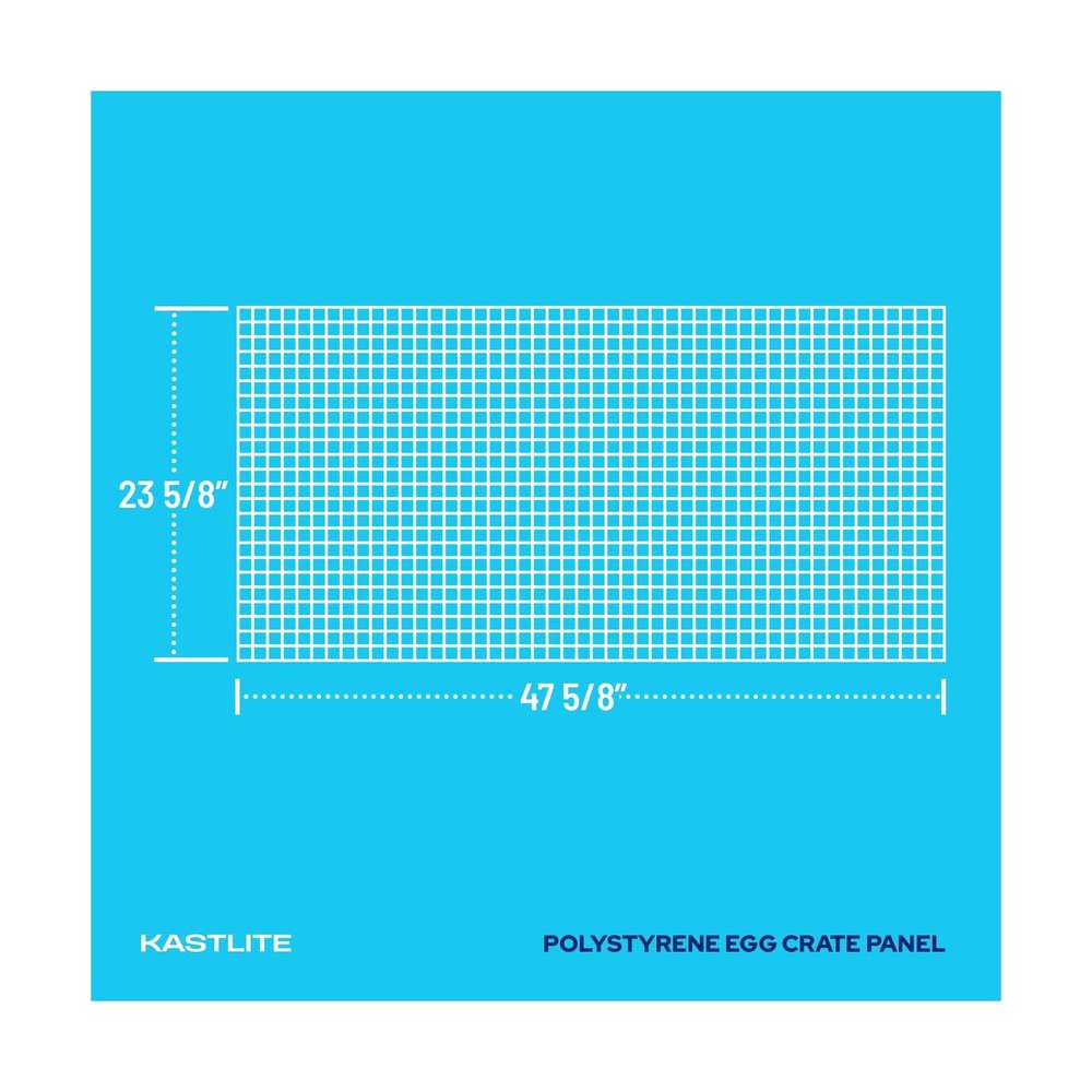 KASTLITE Egg Crate Panel 2-Pack in White | Polystyrene | 23 5/8” x 47 5/8&