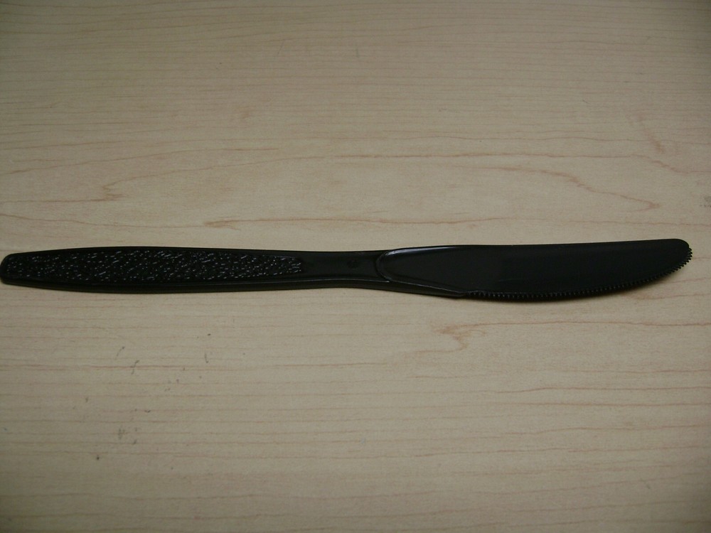 DISPOSABLE BLACK PLASTIC WEIGHT KNIVES BULK 1000