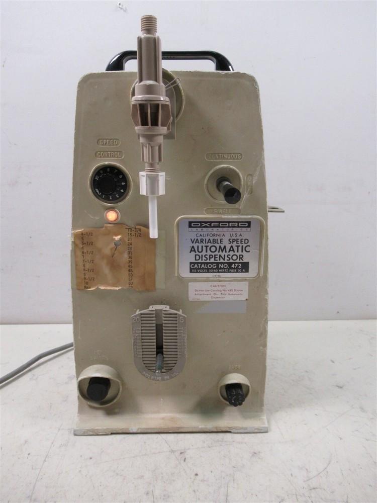 Oxford Laboratories Variable Speed Automatic Dispensor 472 Dispenser